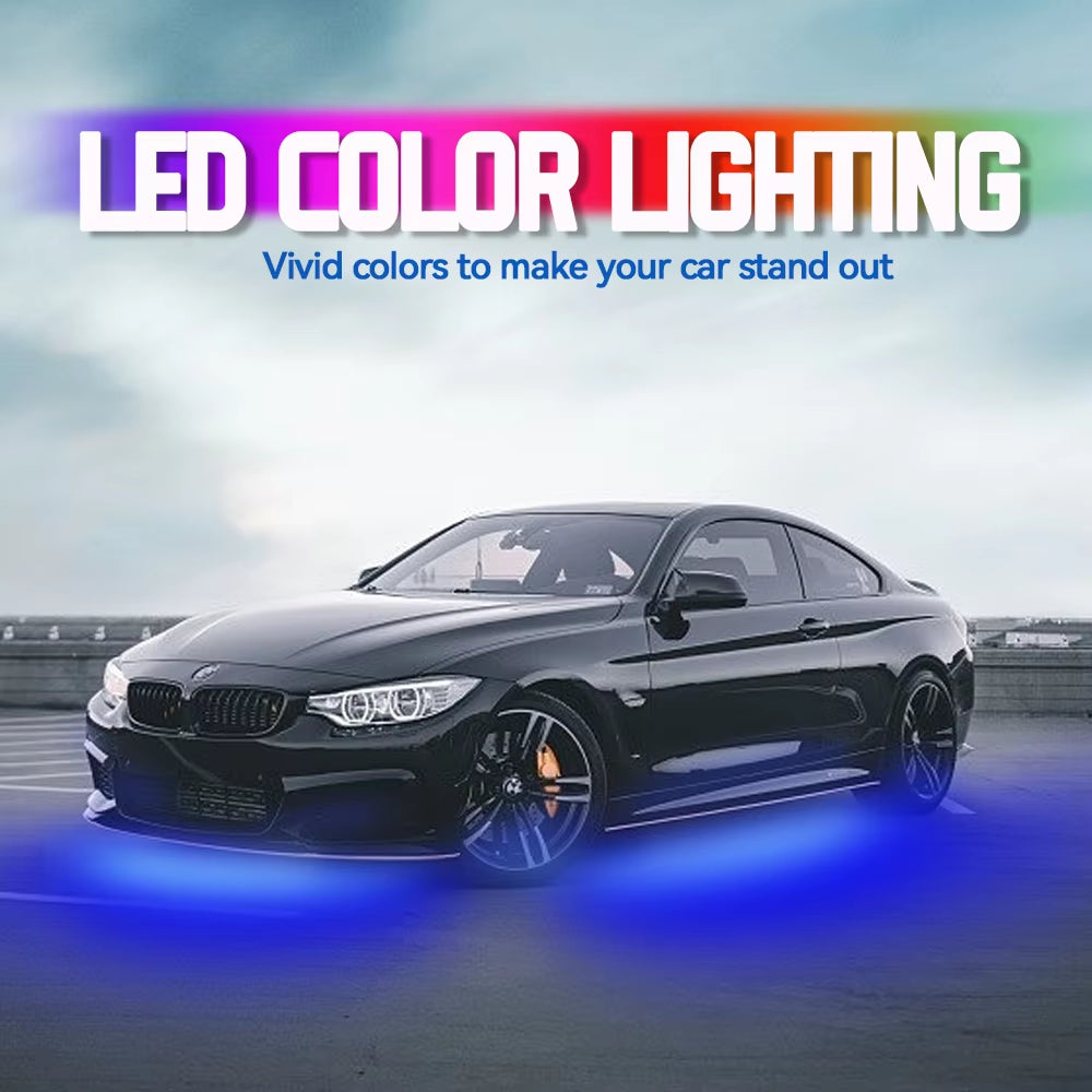 Car Underbody Light Decorative Lamp Neon LED RGB Car Underglow Bottom Light Remote/App Control Flexible Waterproof LED Strip